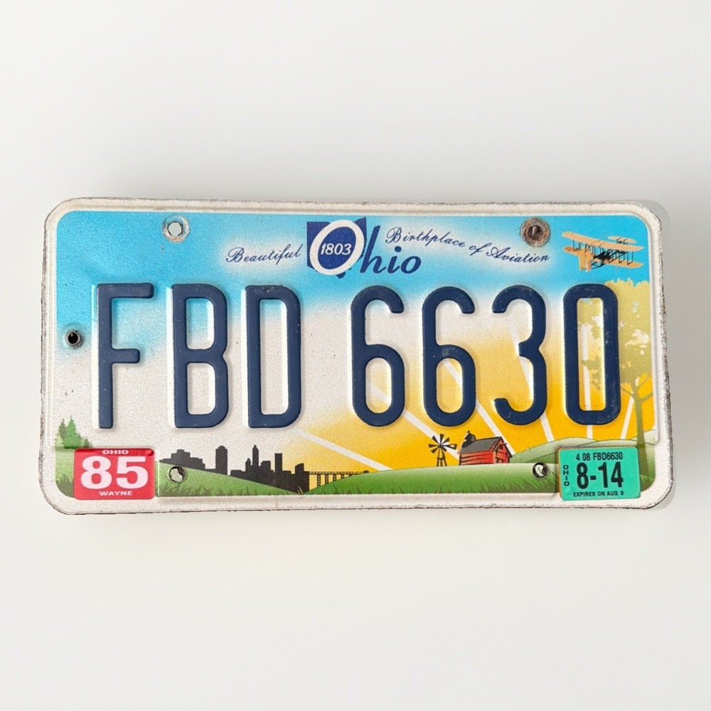 2014 Ohio License Plate Aviation # FBD 6630